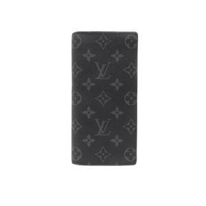 Louis Vuitton Portefeuille Eclipse Monogram Wallet Black Long Brazza